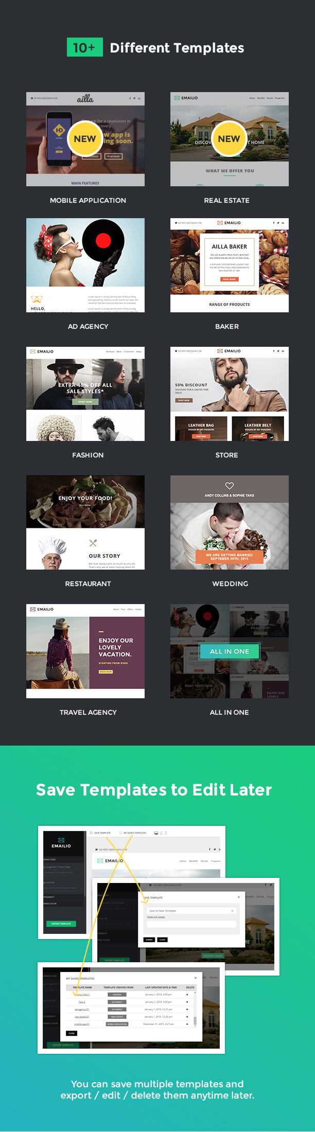 Emailio Responsive Multipurpose Email Template With Online Email Builder - 7