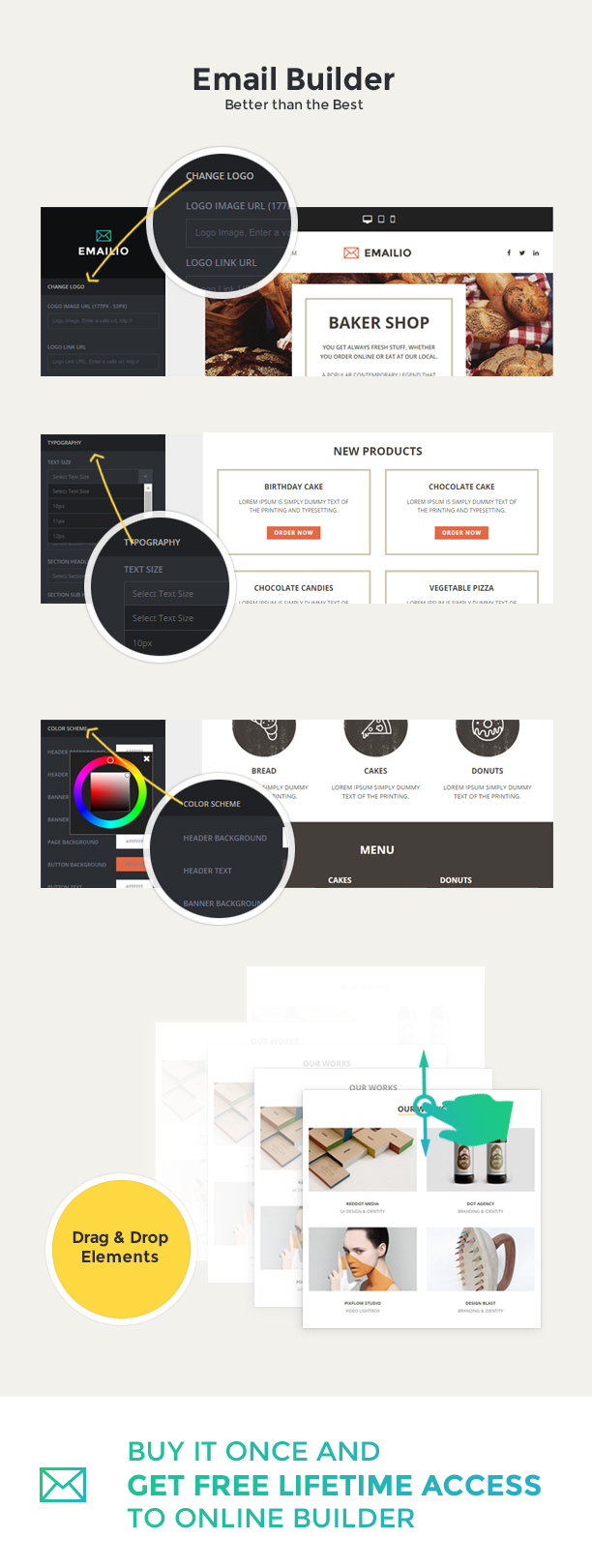 Emailio Responsive Multipurpose Email Template With Online Email Builder - 6